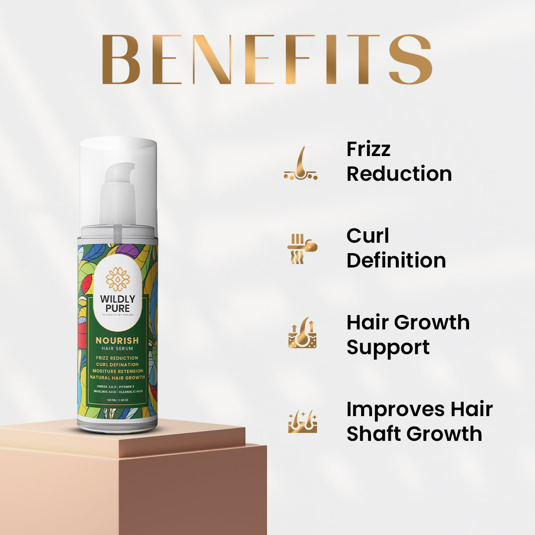 Nourish Hair Serum with Infused Bioactive Molecules for Dry, Frizzy & Curly Hair