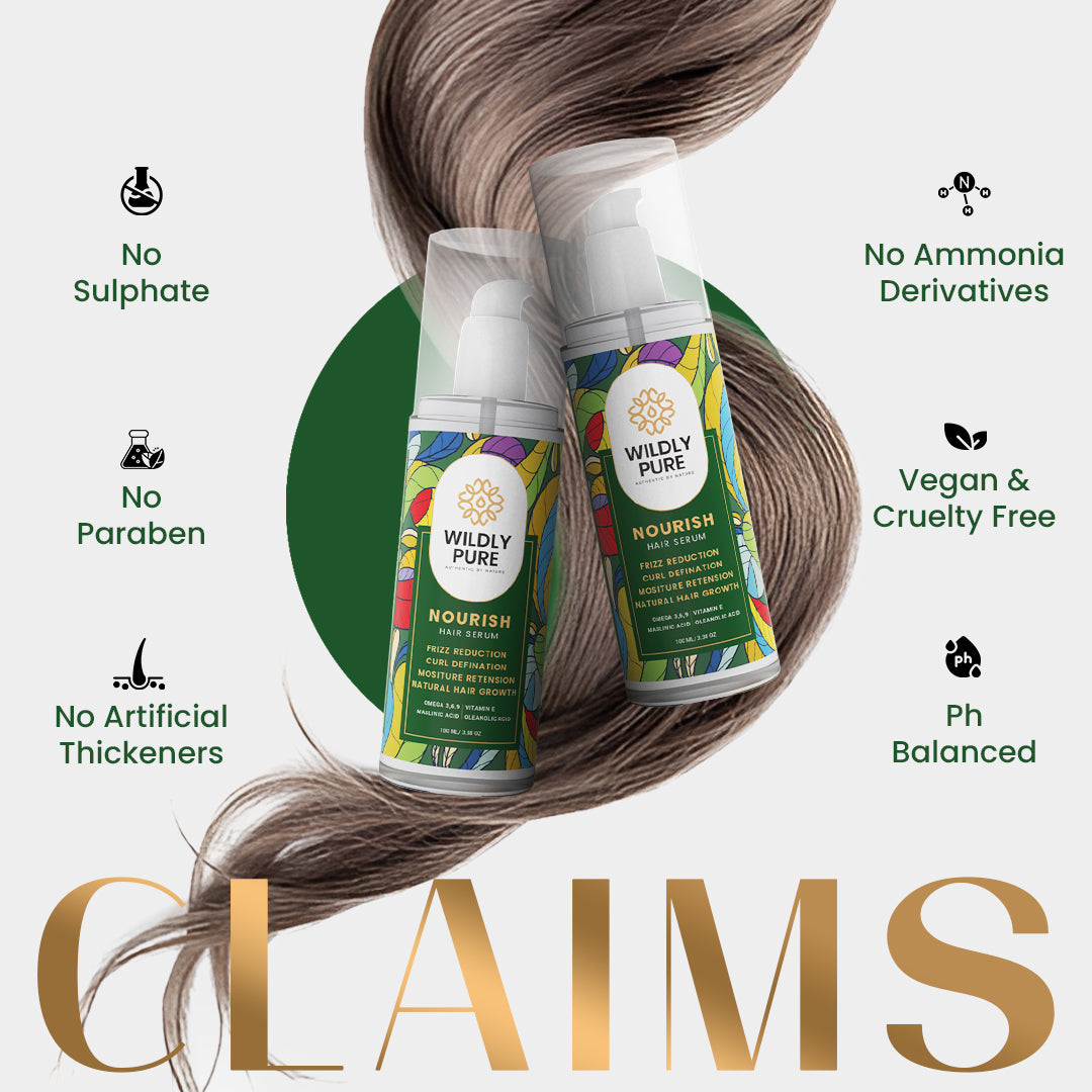 Nourish Hair Serum with Infused Bioactive Molecules for Dry, Frizzy & Curly Hair