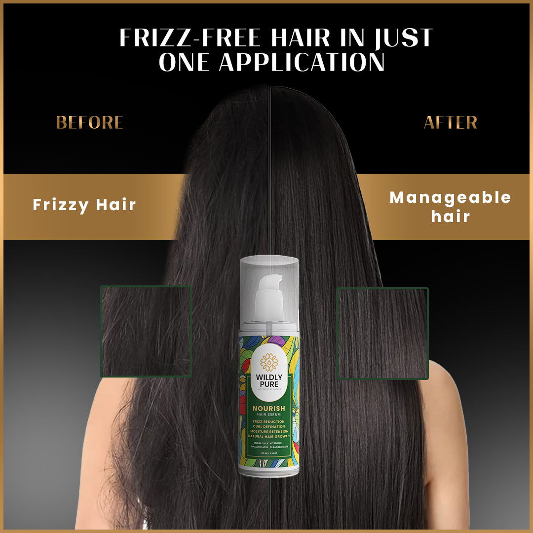 Nourish Hair Serum with Infused Bioactive Molecules for Dry, Frizzy & Curly Hair
