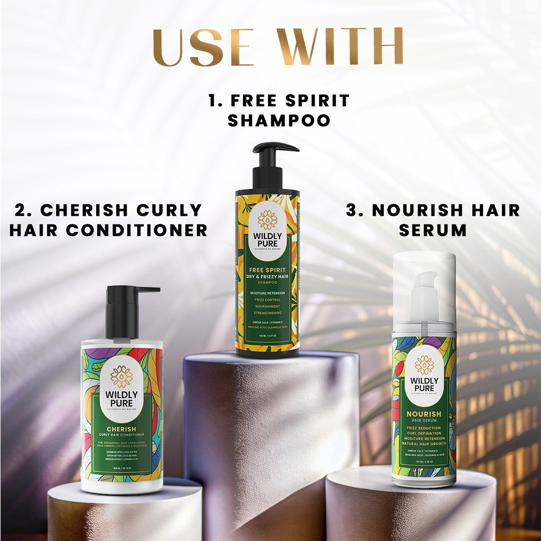 Free Spirit Anti Frizz Shampoo with Omega 3, 6, 9 for Nourishment & moisturization |150mL