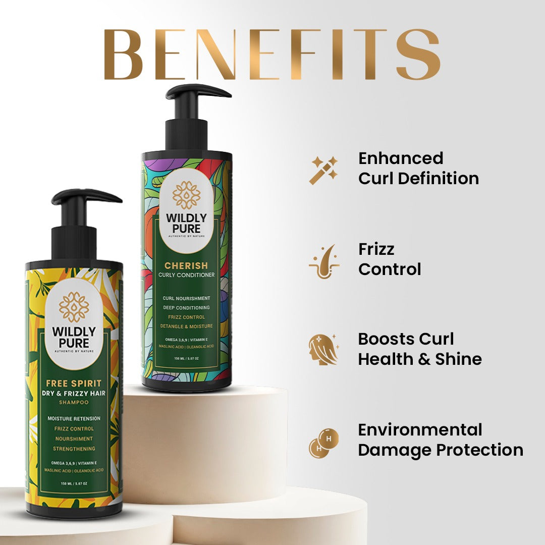 Dry and Frizzy Hair Combo Shampoo and Conditioner with Vitamin E and Tocopherols- 150ml