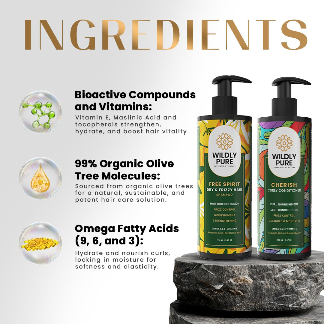 Dry and Frizzy Hair Combo Shampoo and Conditioner with Vitamin E and Tocopherols- 150ml