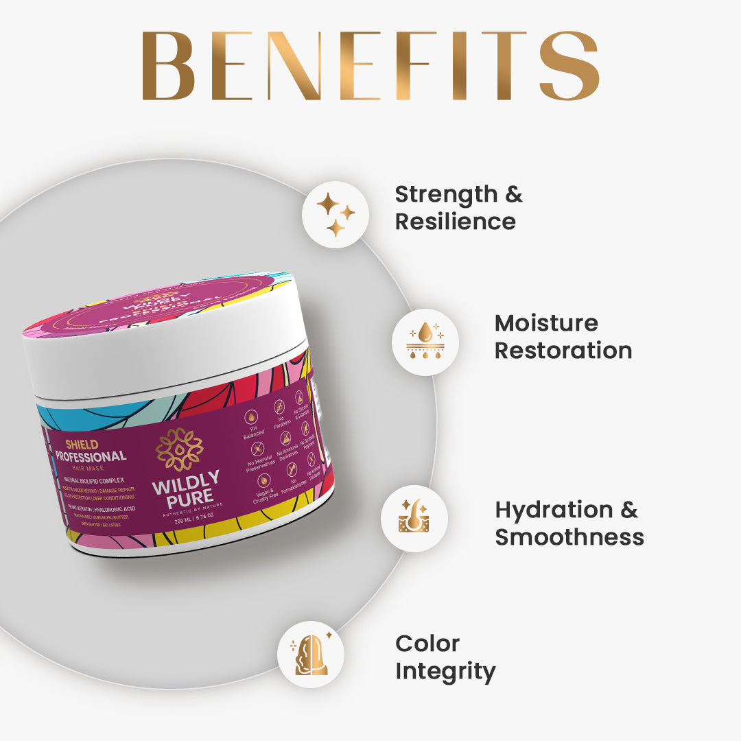 Shield Professional Hair Mask with Plant Keratin for Strength and Color Protection 200mL