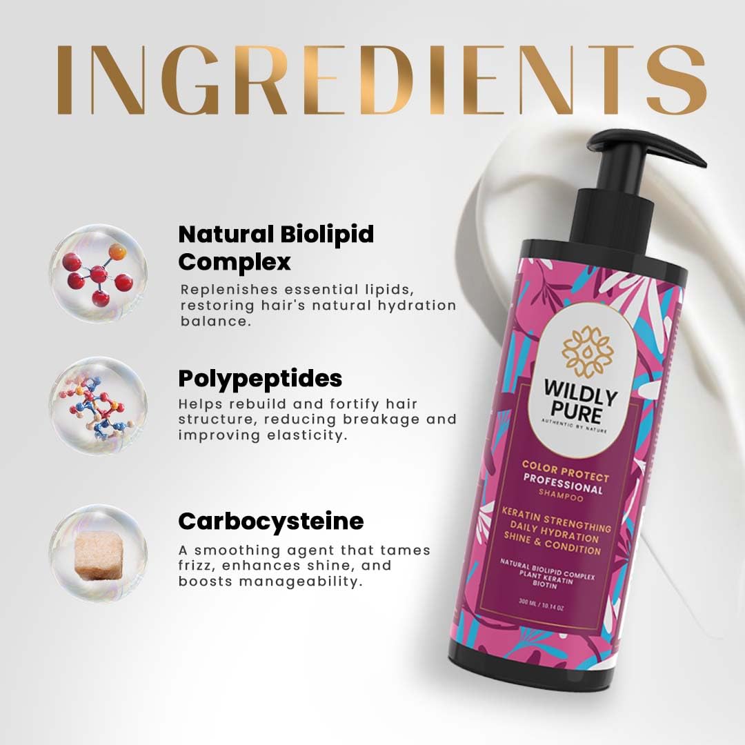 Enrich Plant Keratin Shampoo with Biotin for Strengthening & Color Protection