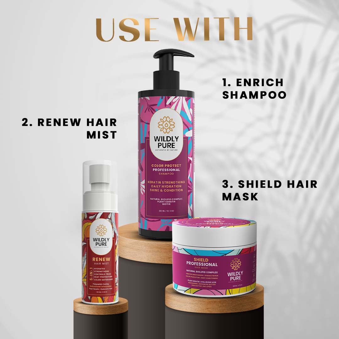 Enrich Plant Keratin Shampoo with Biotin for Strengthening & Color Protection