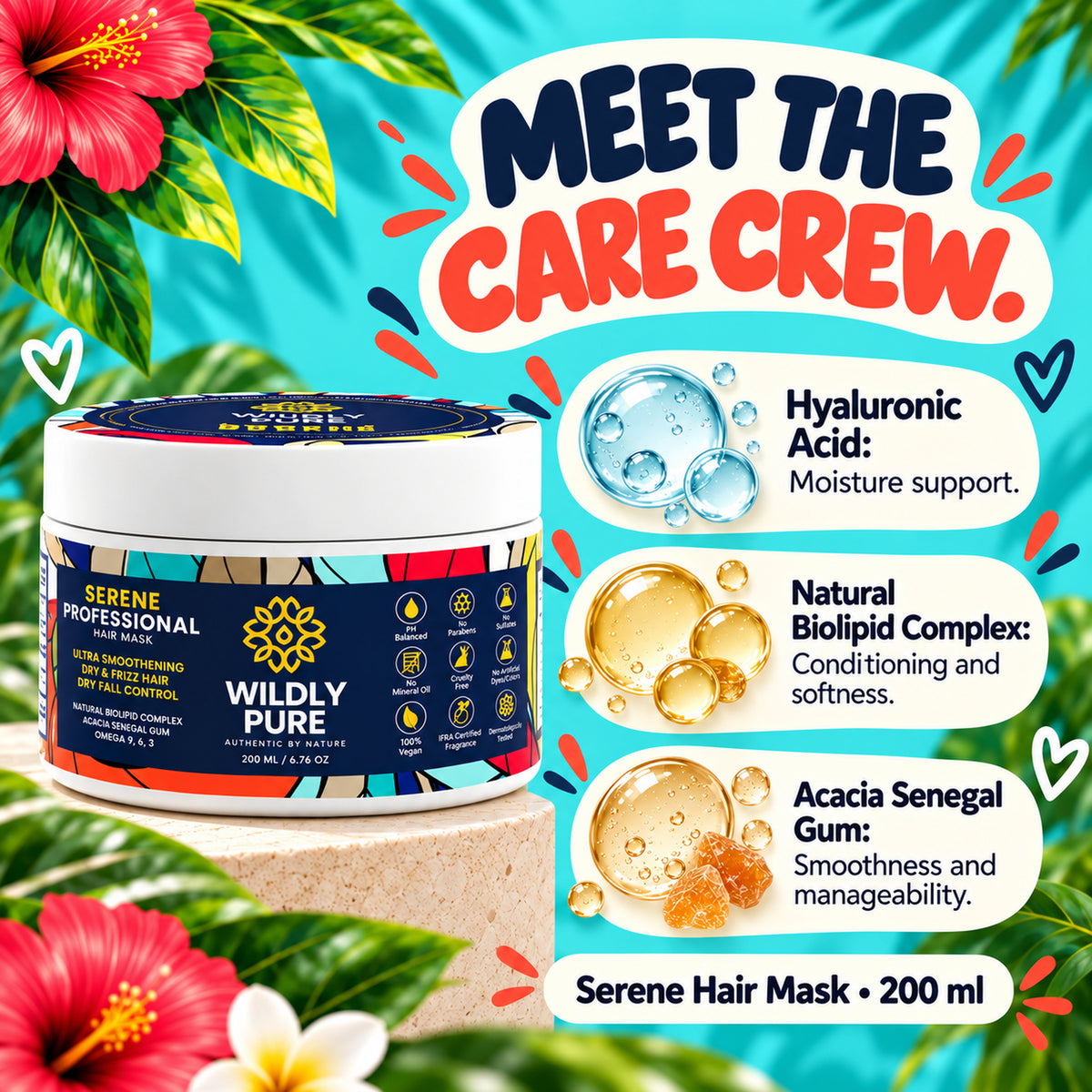 Serene Professional Hair Mask – 10 Min Salon-Like Hair | 72H Frizz Control | 200 ml