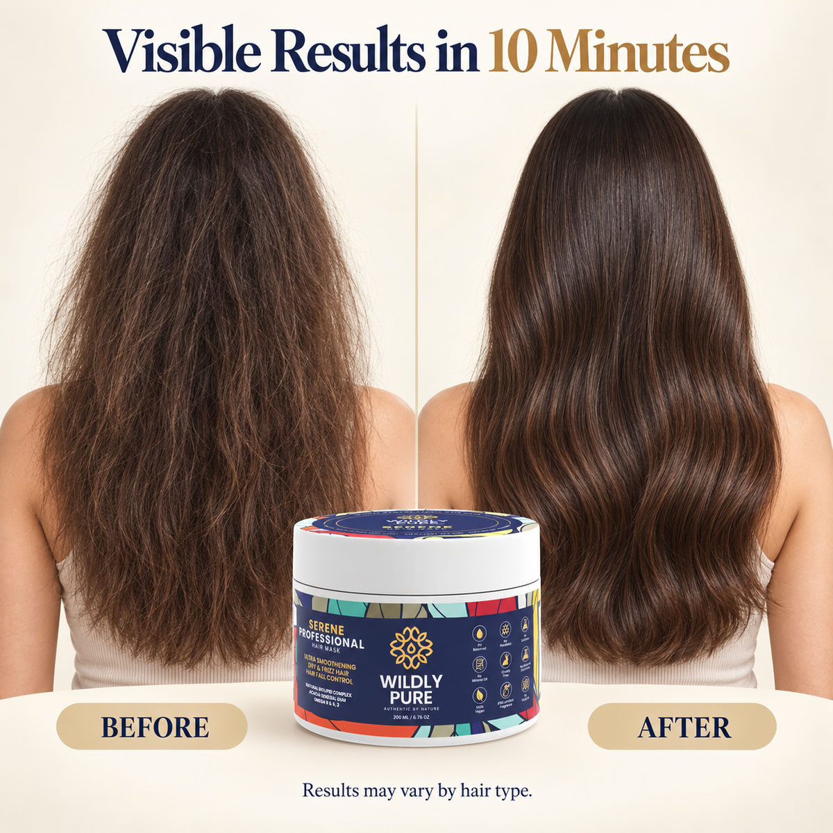 Serene Professional Hair Mask – 10 Min Salon-Like Hair | 72H Frizz Control | 200 ml