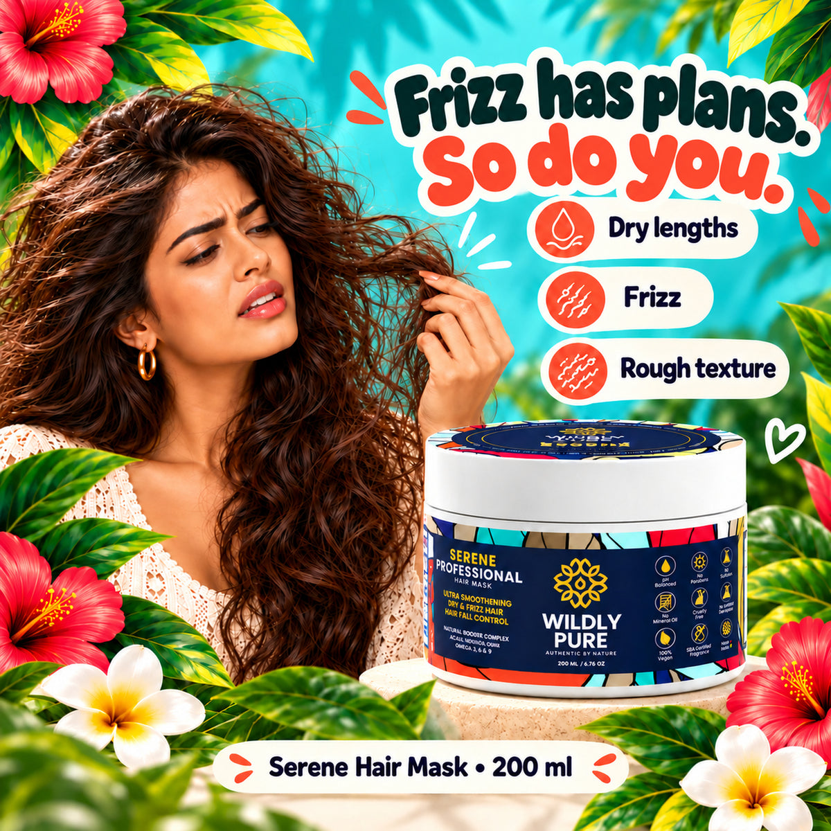 Serene Professional Hair Mask – 10 Min Salon-Like Hair | 72H Frizz Control | 200 ml