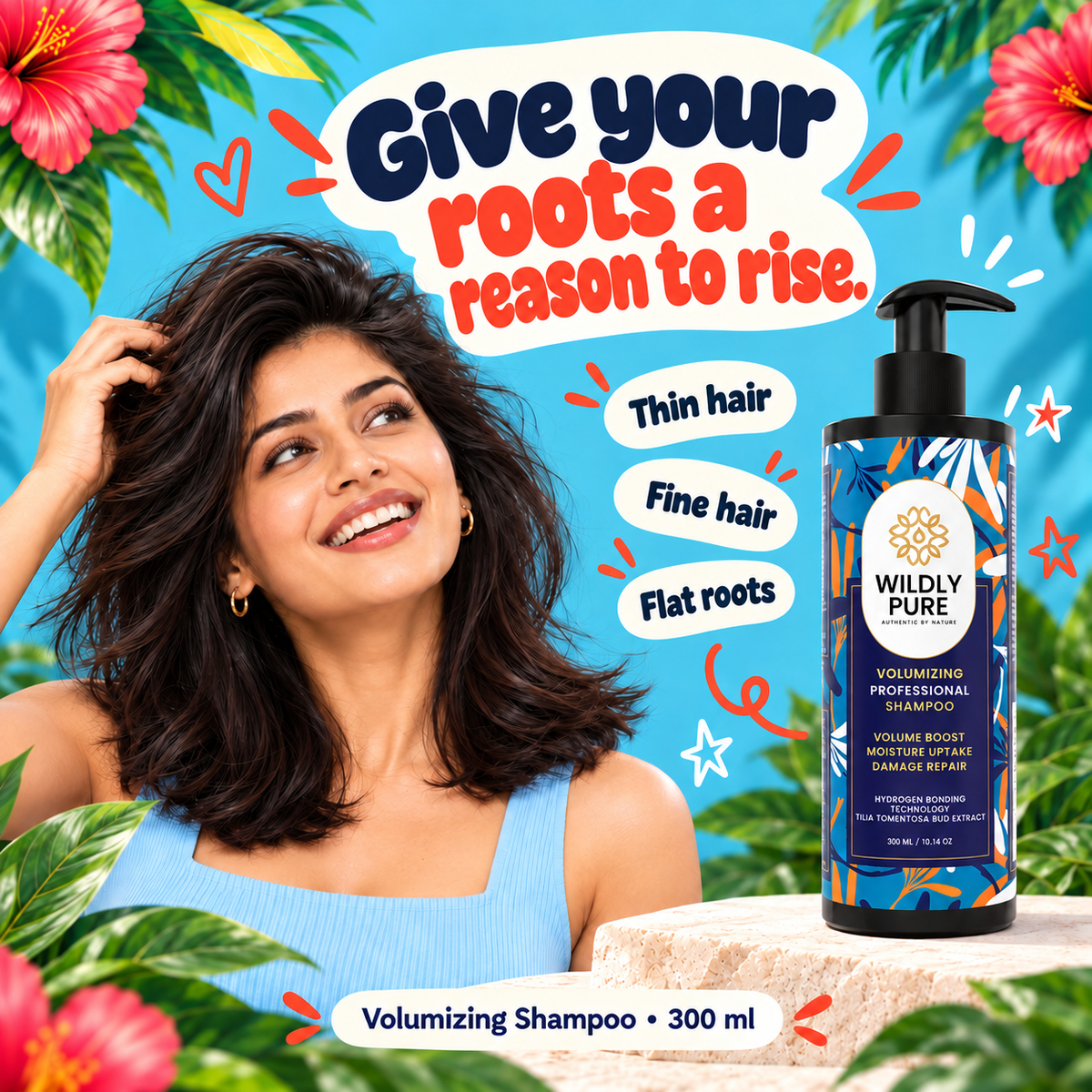 Volumizing Professional Shampoo – Hydrogen Bonding Technology for Thin & Flat Hair | 300 ml