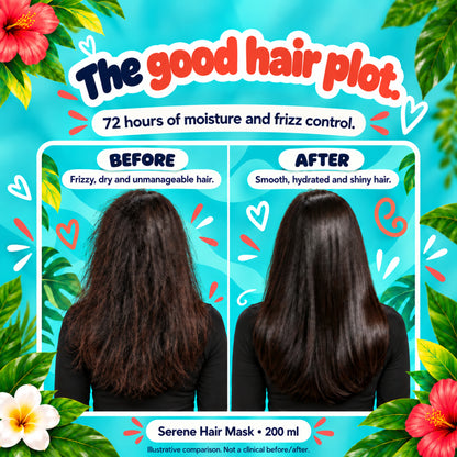 Serene Professional Hair Mask – 10 Min Salon-Like Hair | 72H Frizz Control | 200 ml