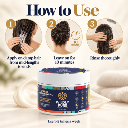 Serene Professional Hair Mask – 10 Min Salon-Like Hair | 72H Frizz Control | 200 ml