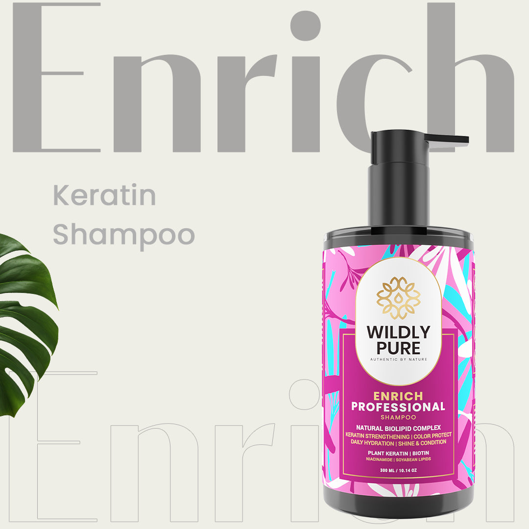 Enrich Plant Keratin Shampoo with Biotin for Strengthening & Color Protection