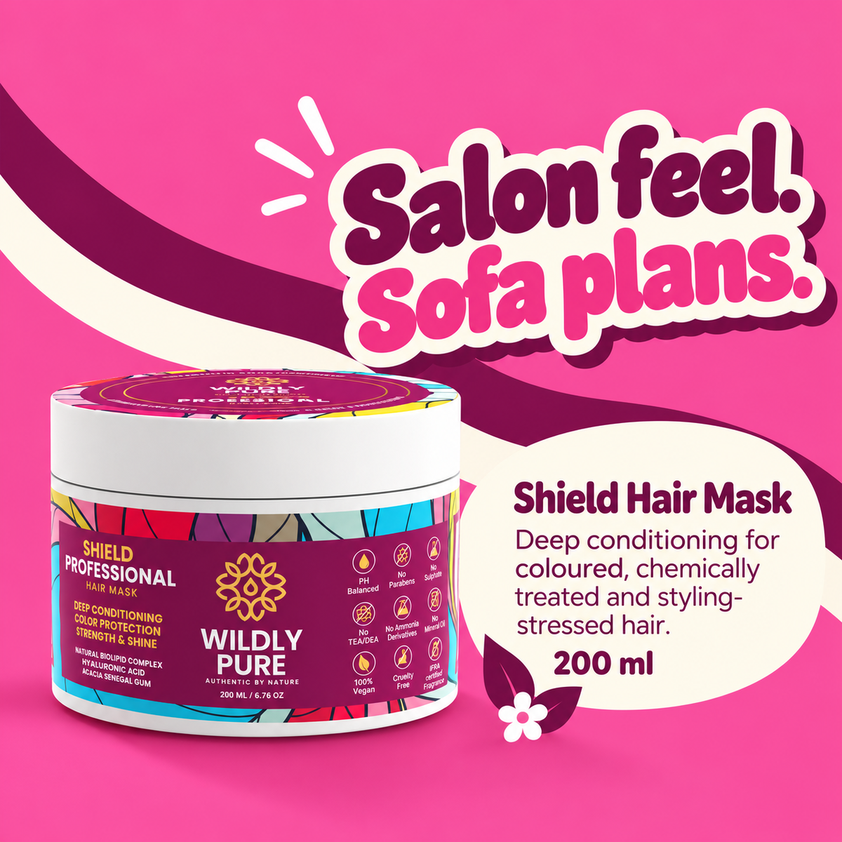 Shield Professional Hair Mask – Heat Styling Damage & Color Protection | 200 ml