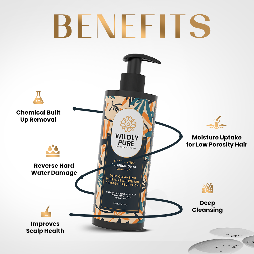 Clarifying Shampoo for Chemical Build Up, Low Porosity Hair & hard Water Damage