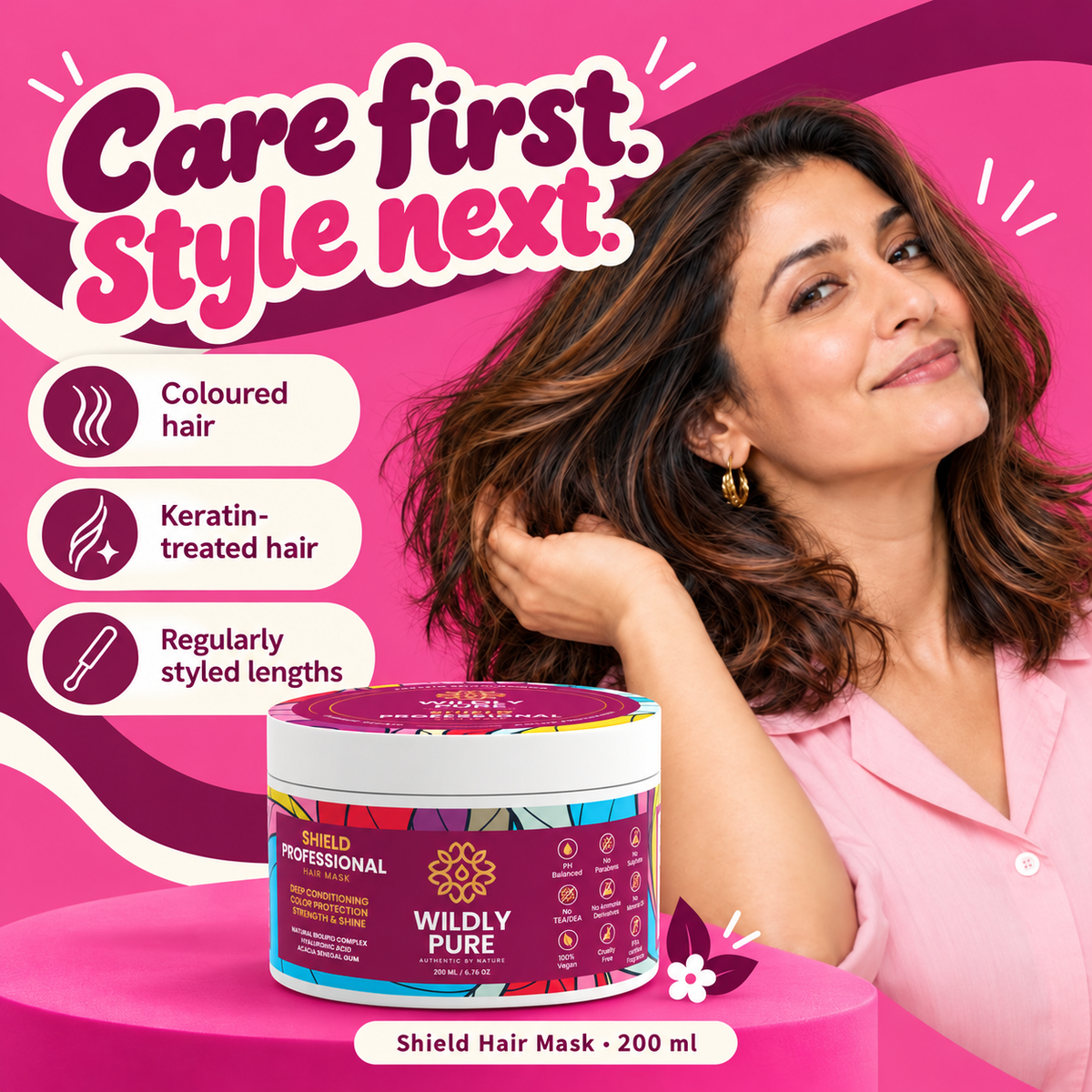 Shield Professional Hair Mask – Heat Styling Damage & Color Protection | 200 ml
