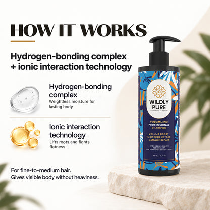 Volumizing Professional Shampoo – Hydrogen Bonding Technology for Thin & Flat Hair | 300 ml