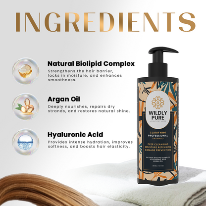 Clarifying Shampoo for Chemical Build Up, Low Porosity Hair & hard Water Damage