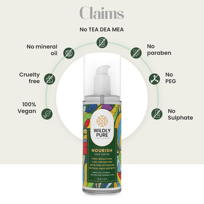 Nourish Hair Serum with Infused Bioactive Molecules for Dry, Frizzy & Curly Hair