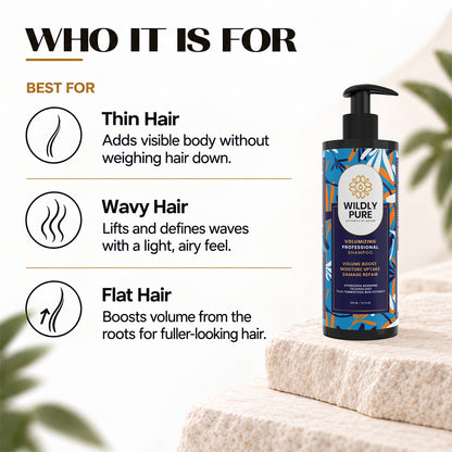 Volumizing Professional Shampoo – Hydrogen Bonding Technology for Thin & Flat Hair | 300 ml