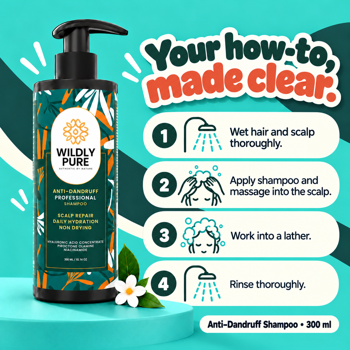 Calm Professional Anti-Dandruff Shampoo – Flakes, Itching & Oily Scalp Care | 300 ml