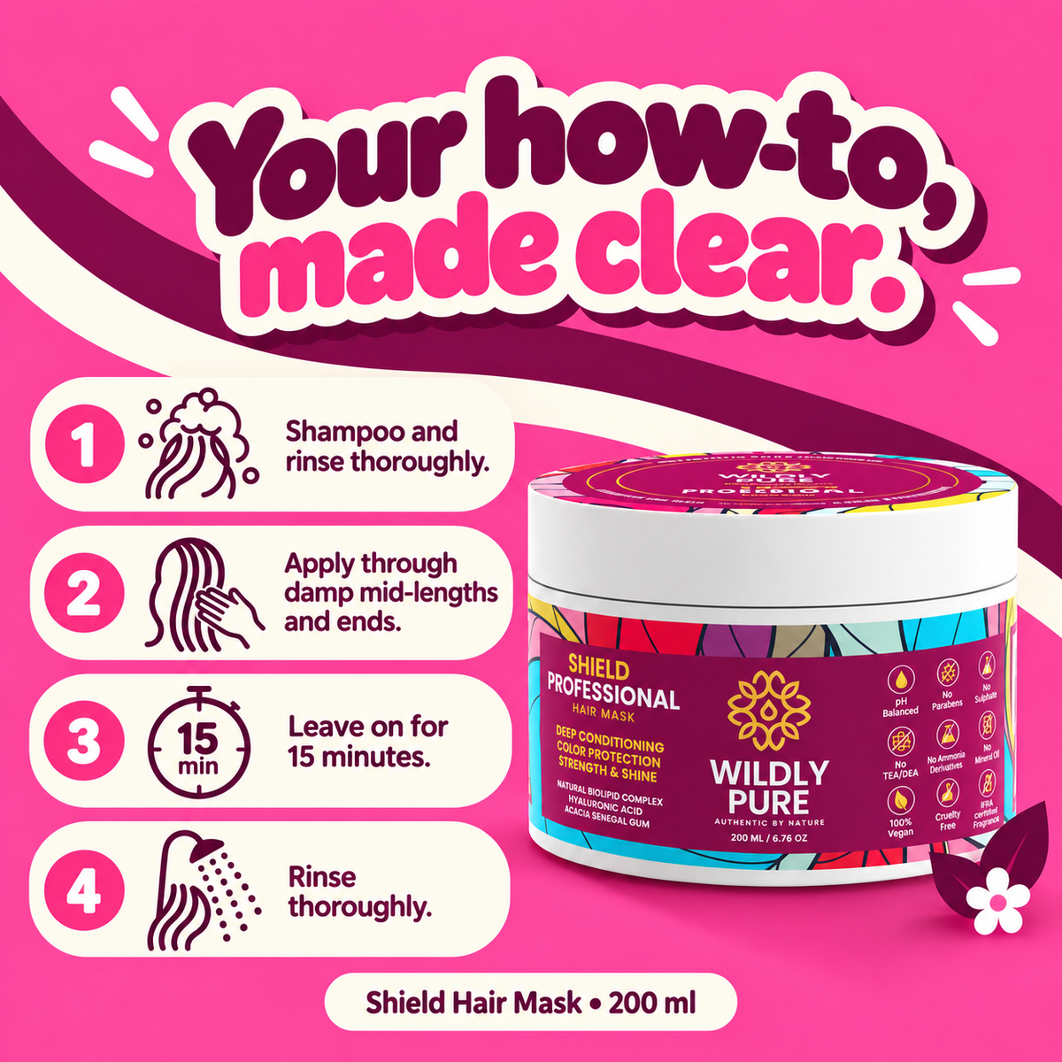 Shield Professional Hair Mask – Heat Styling Damage & Color Protection | 200 ml