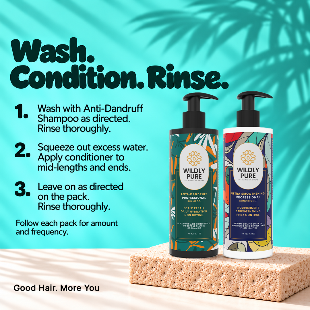 Dandruff Control Shampoo and Conditioner Combo with Nasturtium and Biolipid Complex