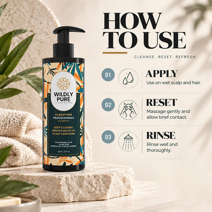 Reset Professional Clarifying Shampoo – Oily Scalp, Build-Up & Hard Water Care | 300 ml