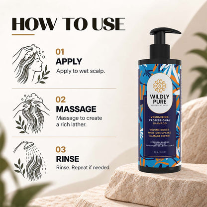 Volumizing Professional Shampoo – Hydrogen Bonding Technology for Thin & Flat Hair | 300 ml