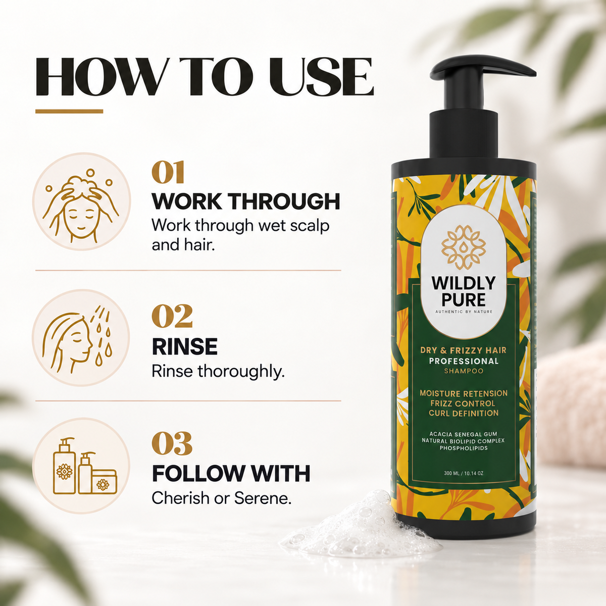Free Spirit Professional Dry & Frizzy Hair Shampoo – Anti-Frizz Care | 300 ml