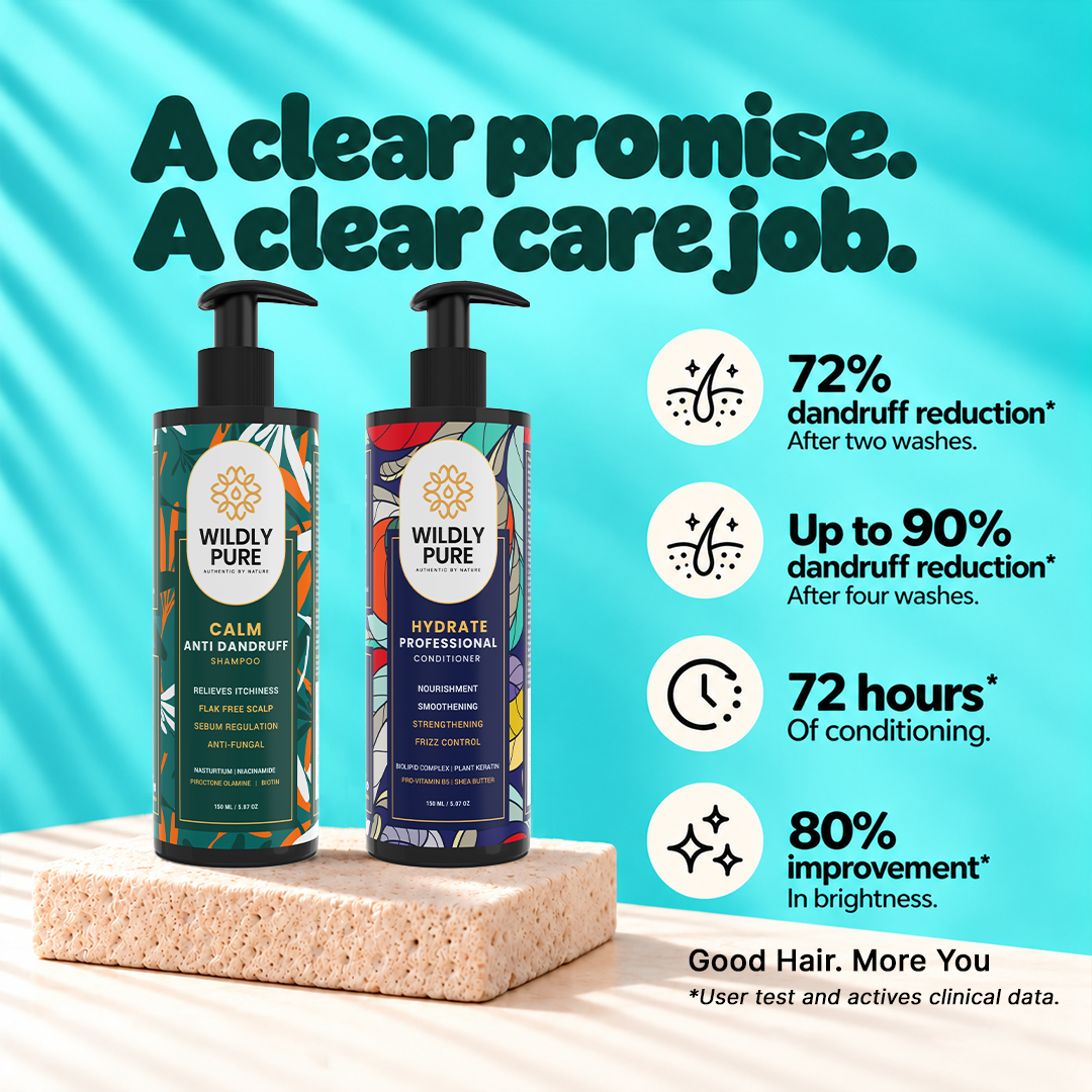 Dandruff Control Shampoo and Conditioner Combo with Nasturtium and Biolipid Complex 150ml x 2