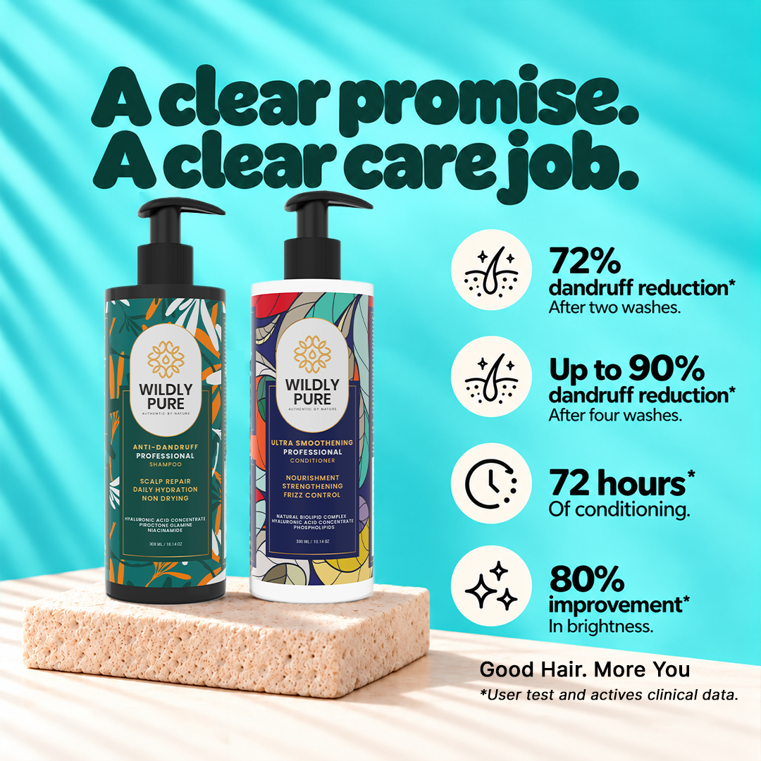 Dandruff Control Shampoo and Conditioner Combo with Nasturtium and Biolipid Complex