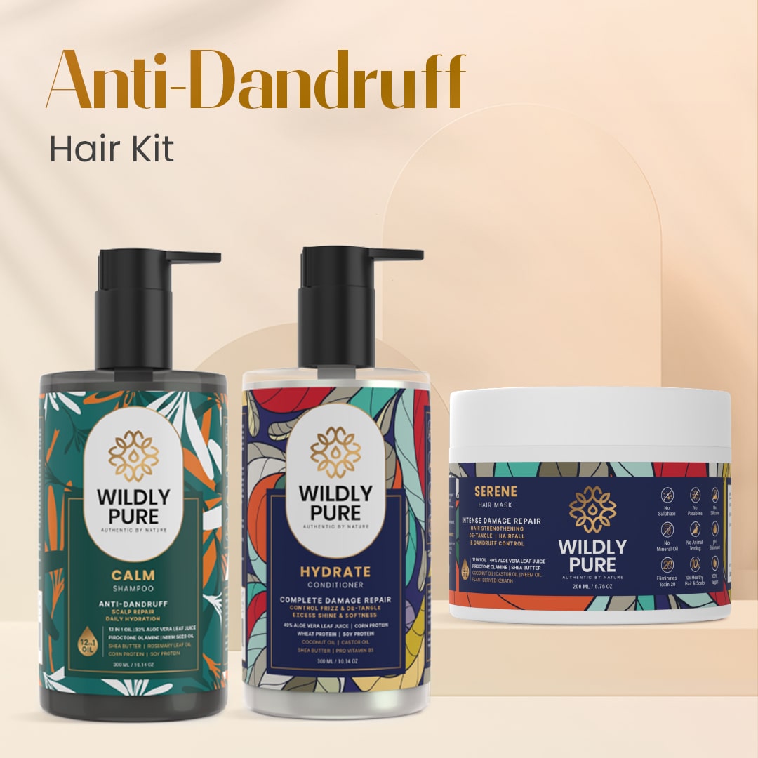 Dandruff Defense Kit with Shampoo, Conditioner & Hair Mask Pack of 3