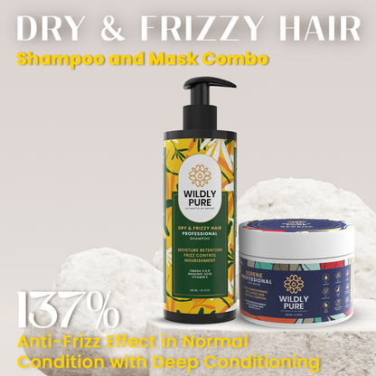 Frizz Reduction SHAMPOO & HAIR MASK combo for Curly, Dry and Frizzy Hair