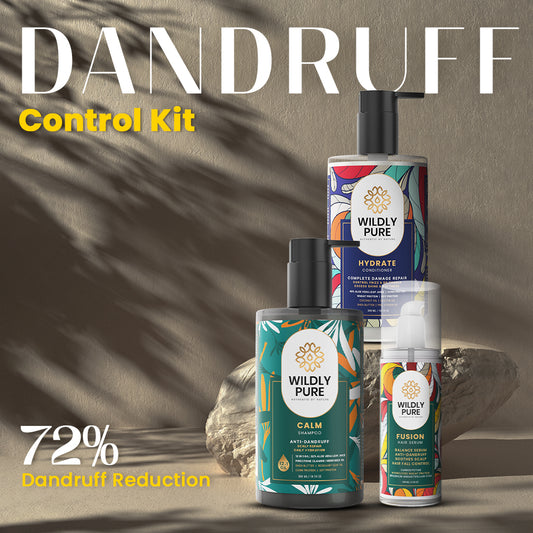 Dandruff Control Kit with Shampoo, Conditioner and Hair Serum Pack of 3