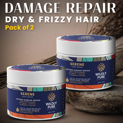 Serene Professional Hair Mask with 12 Oils and Phospholipids for Damage Repair |Pack of 2