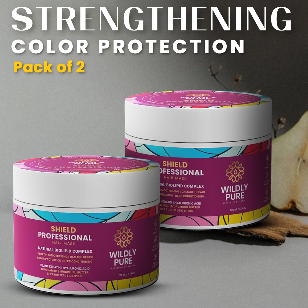 Shield Professional Hair Mask with Plant Keratin for Strength and Color Protection| Pack of 2