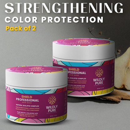 Shield Professional Hair Mask with Plant Keratin for Strength and Color Protection| Pack of 2