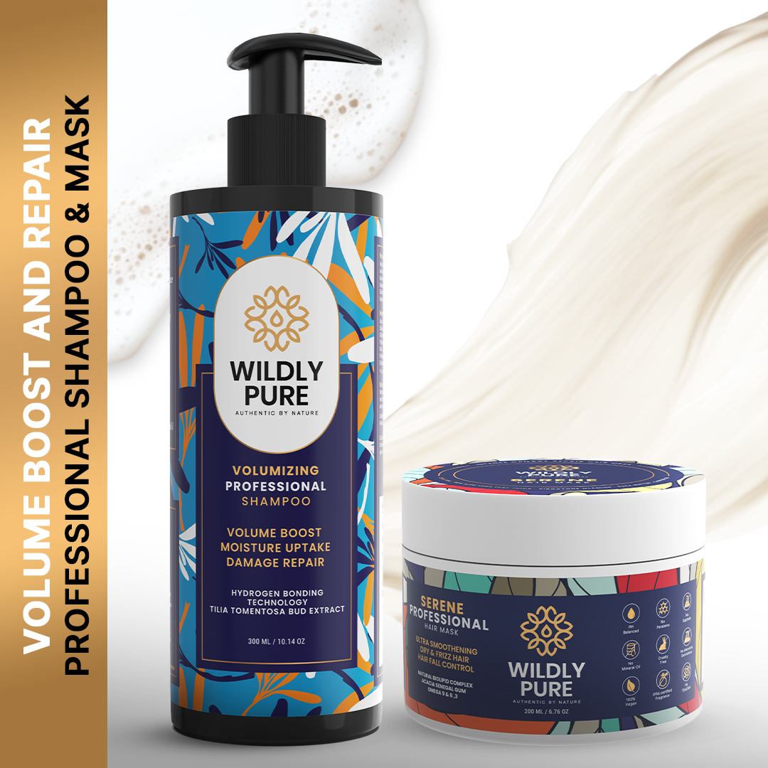 Volume Boost Shampoo and Hair Mask with Hydrogen Bonding Technology and 12 Oils 300ml + 200mL