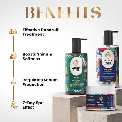 Dandruff Defense Kit with Shampoo, Conditioner & Hair Mask Pack of 3