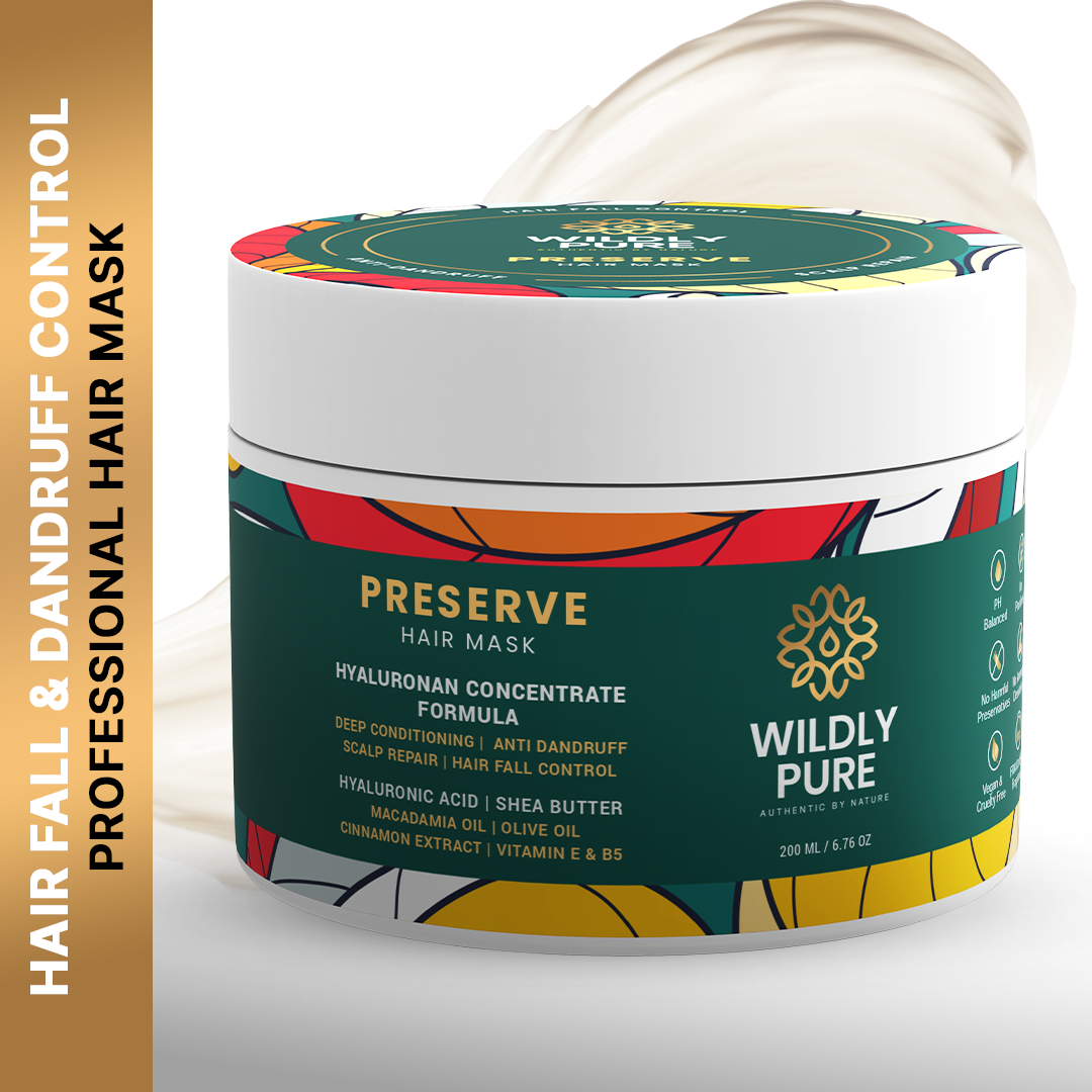 PRESERVE Hair Mask Made With Hyaluronic Acid promotes hair growth & improves Scalp Barrier|Deep Conditioning & Smoothening 200 ml