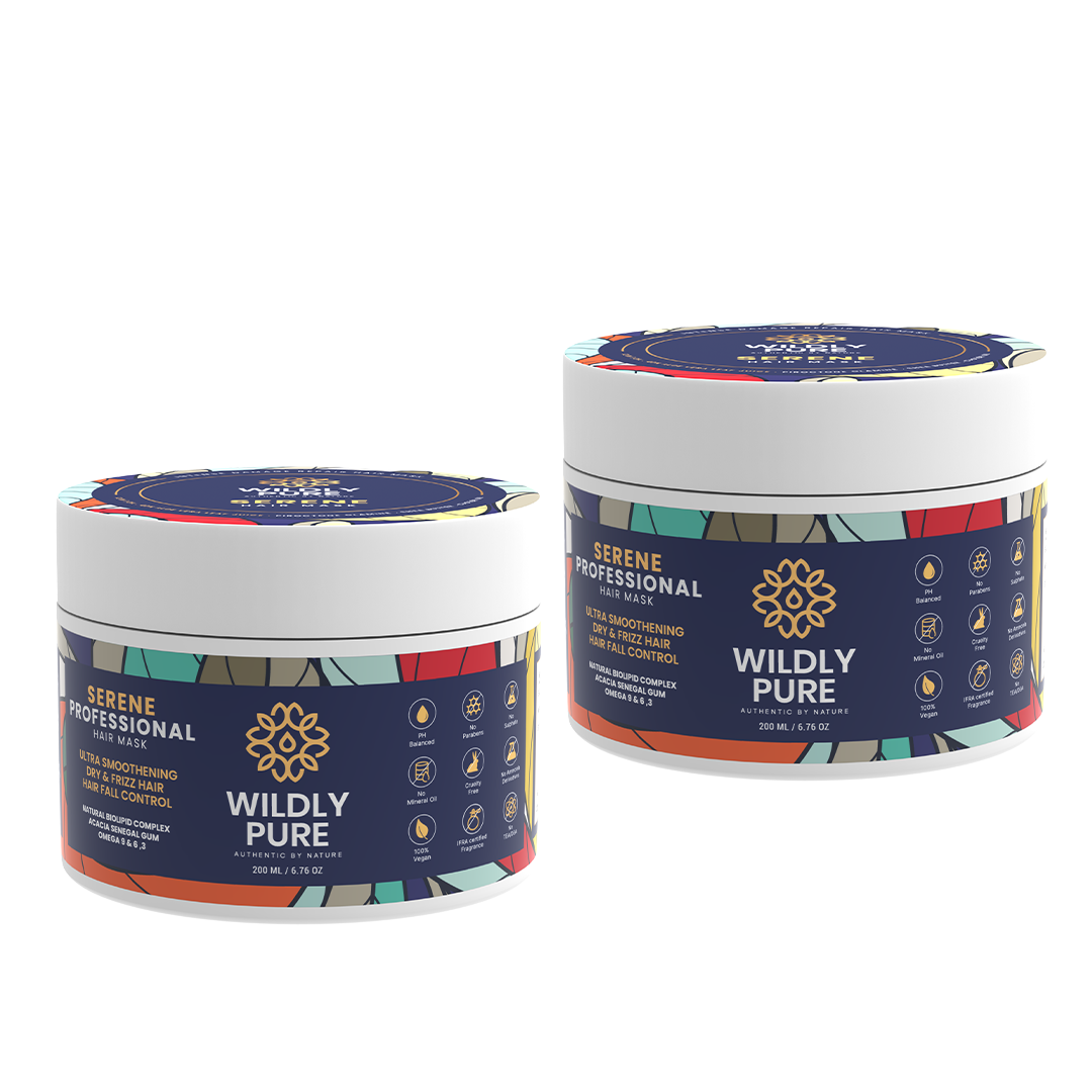 Serene Professional Hair Mask – 10 Min Salon-Like Hair | 72H Frizz Control | Pack of 2 (400 ml)