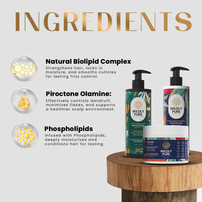 Dandruff Defense Kit with Shampoo, Conditioner & Hair Mask Pack of 3