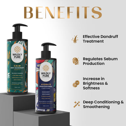 Dandruff Control Shampoo and Conditioner Combo with Nasturtium and Biolipid Complex 150ml x 2