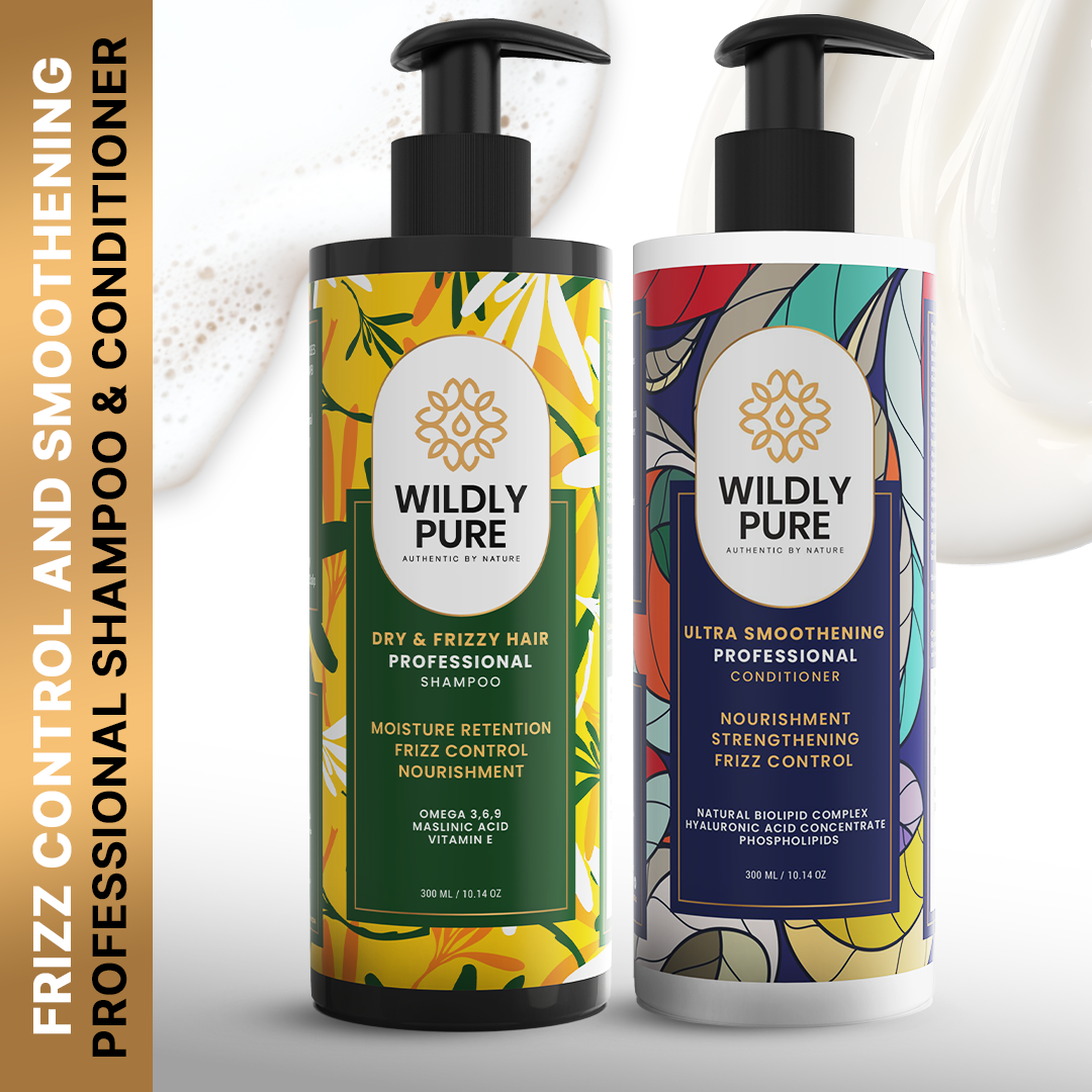 Frizz Control Shampoo and Conditioner Combo with Omega 3,6,9 and Biolipid Complex 300mL x 2