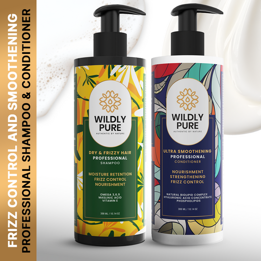 Frizz Control Shampoo and Conditioner Combo with Omega 3,6,9 and Biolipid Complex 300mL x 2