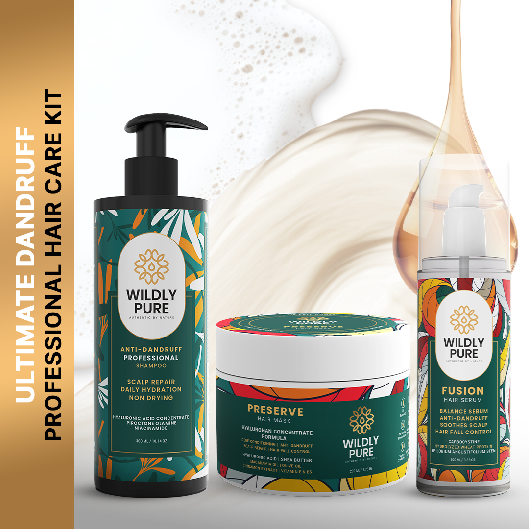 Dandruff Control Kit with Shampoo, Hair Mask and Hair Serum Pack of 3