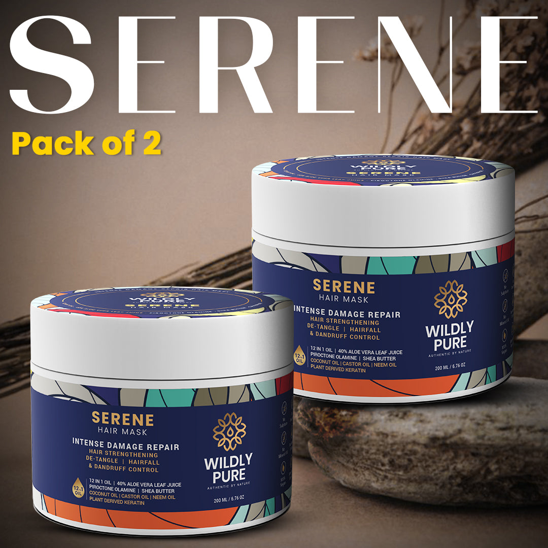 Serene Professional Hair Mask with 12 Oils and Phospholipids for Damage Repair |Pack of 2