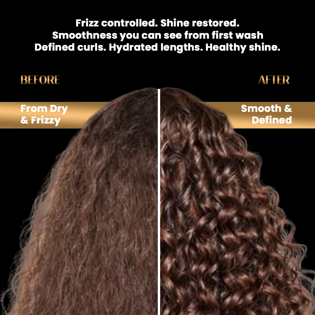 Wildly Pure Ultimate Frizz Rescue Kit | Shampoo and Conditioner for Dry, Frizzy & Curly Hair + Nourish Hair Serum | Curl Defining Hair Care Combo with Hyaluronic Acid