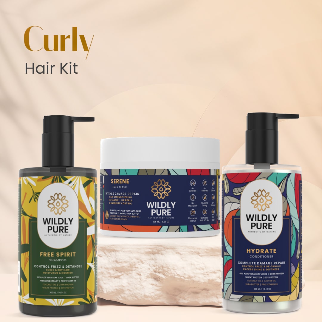 Frizz-Free Curl Care Kit with Shampoo, Conditioner & Hair Mask Pack of 3