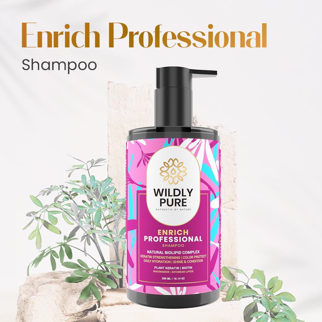 Enrich Plant Keratin Shampoo with Biotin for Strengthening & Color Protection 300mL